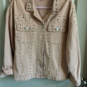 BiBi Light Blush Studded Denim Jacket